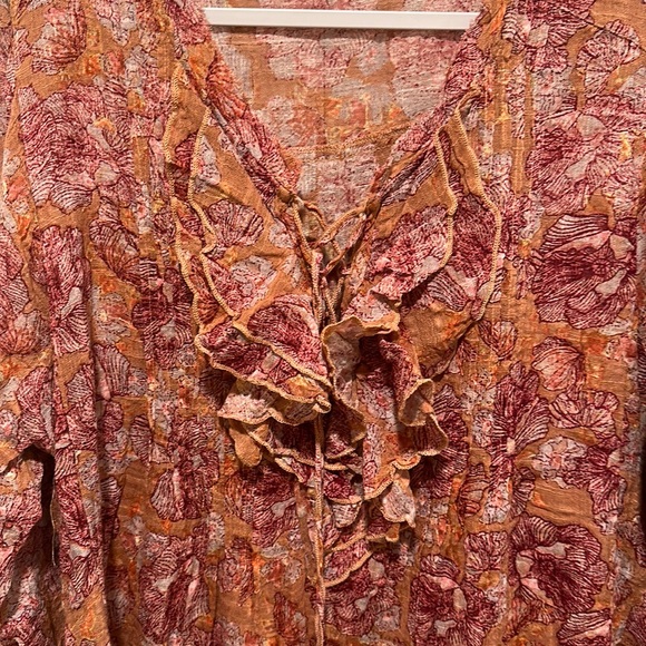 Free People Nisha Floral Sheer Tunic Top - Picture 3 of 7